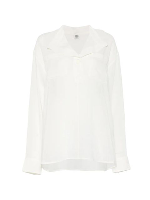 TOTEME overlapping-collar blouse - Neutrals - zdjęcie produktu nr 1