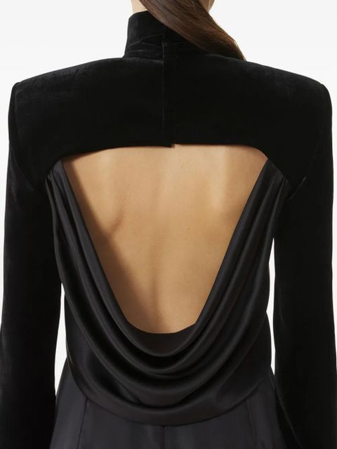 Lanvin velvet high-neck midi dress - Black - zdjęcie produktu nr 2