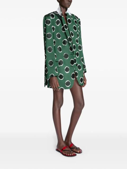 DRIES VAN NOTEN polka dot-pattern oversized blazer - Green
