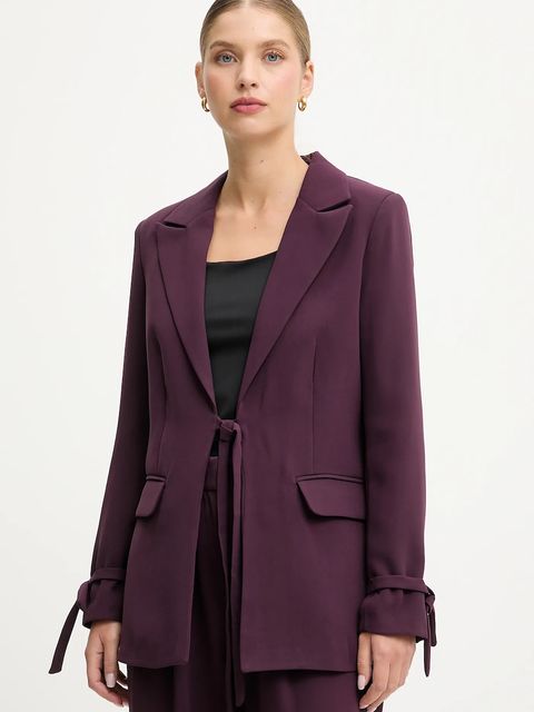 Answear.LAB marynarka kolor fioletowy niezapinana gładka
