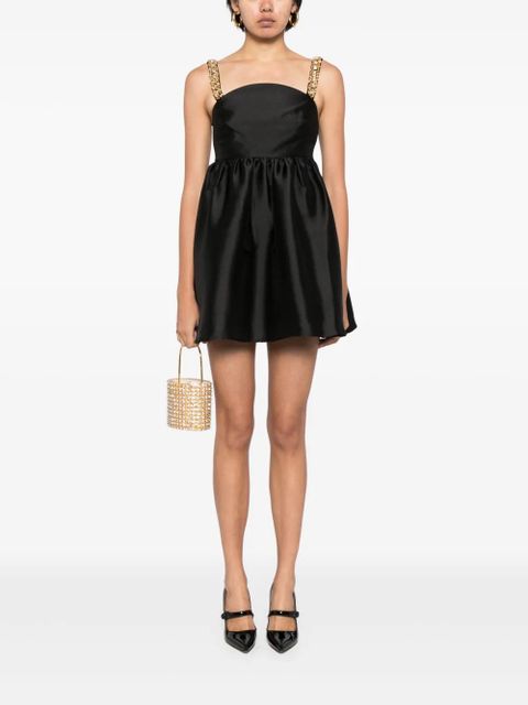 Self-Portrait crystal-embellished flared minidress - Black