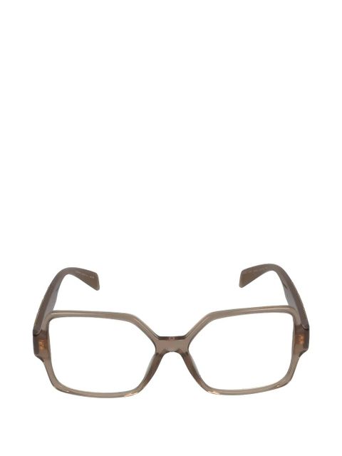 Versace Eyewear geometric logo glasses - Brown - zdjęcie produktu nr 1