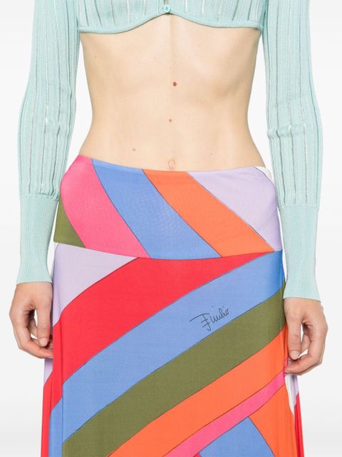 PUCCI Iride-print maxi skirt - Purple