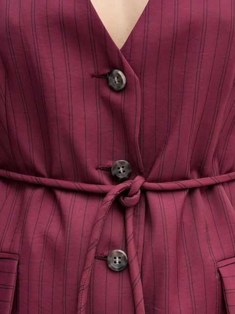 Sisley kamizelka kolor bordowy jednorzędowa 24QVLJ00V