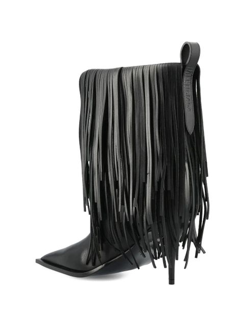 Balenciaga fringed-embellishment boots - Black
