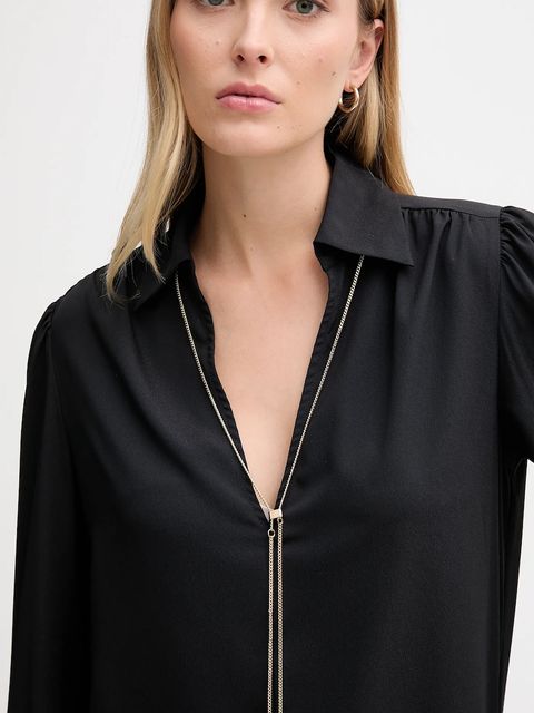 Gaudi bluzka damska kolor czarny gładka 521FD45009