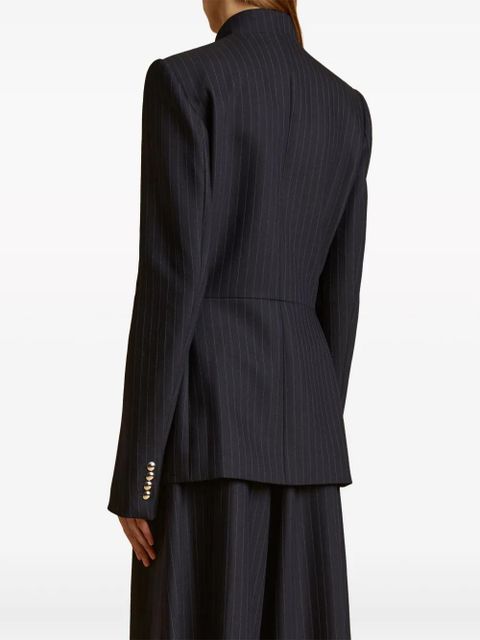 KHAITE The Samuel pinstriped jacket - Blue