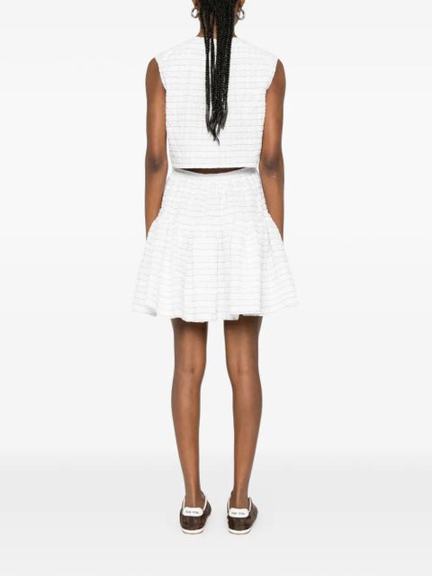 Maje V-neck stripe mini dress - White