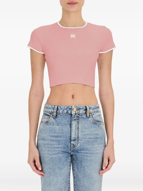 AMIRI ribbed-knit short-sleeved top - Pink - zdjęcie produktu nr 1