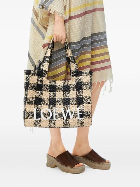 LOEWE Font checkerboard logo large tote bag - Neutrals - zdjęcie produktu nr 2