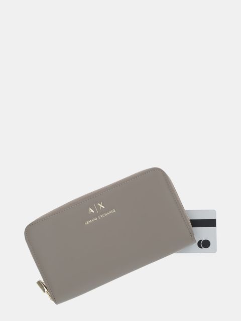 Armani Exchange portfel damski kolor beżowy XW000359 AF12040