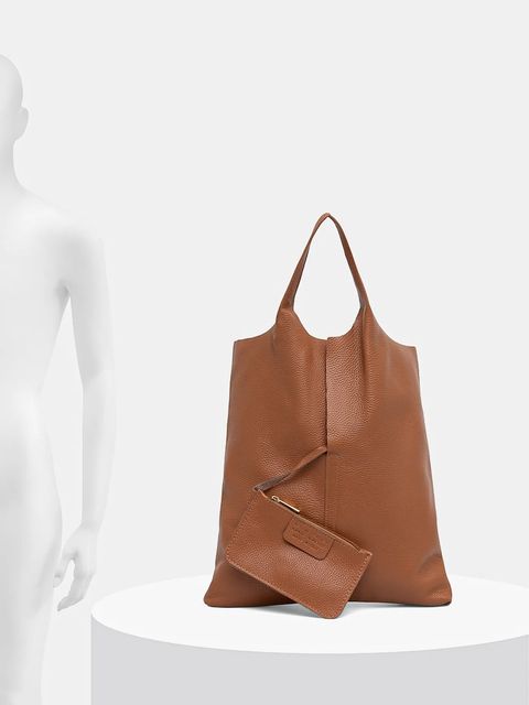 Answear.LAB torebka skórzana kolor brązowy