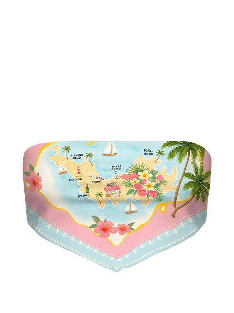 MC2 Saint Barth Rio map-graphic scarf top - Blue - zdjęcie produktu nr 1