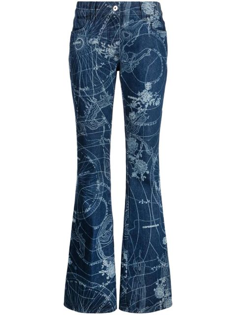 Off-White graphic-print flared jeans - Blue - zdjęcie produktu nr 1