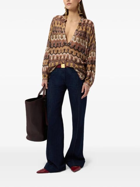 Missoni v-neck patterned top - Neutrals - zdjęcie produktu nr 2