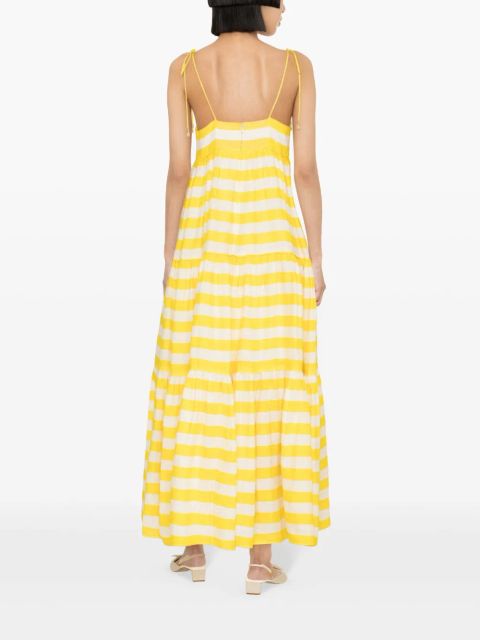 ZIMMERMANN Alight striped linen midi dress - Yellow