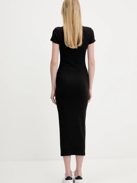 Tommy Jeans sukienka kolor czarny midi dopasowana DW0DW20873