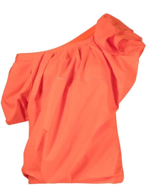 3.1 Phillip Lim gathered-detail off-shoulder blouse - Orange - zdjęcie produktu nr 1