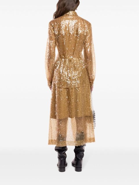 Rabanne sequin-embroidered skirt - Neutrals