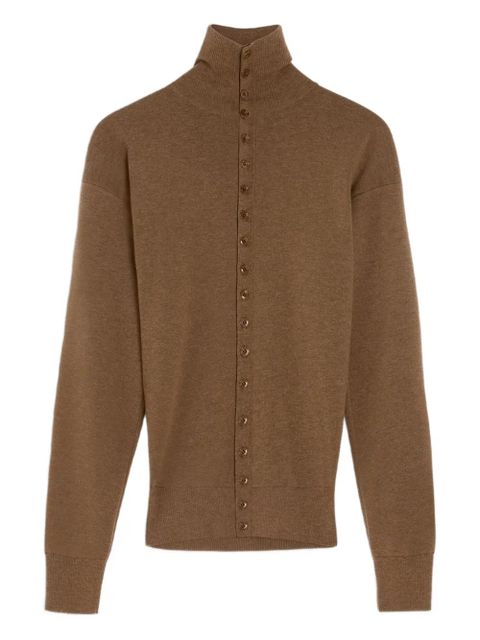 LEMAIRE turtleneck buttoned cardigan - Brown - zdjęcie produktu nr 1