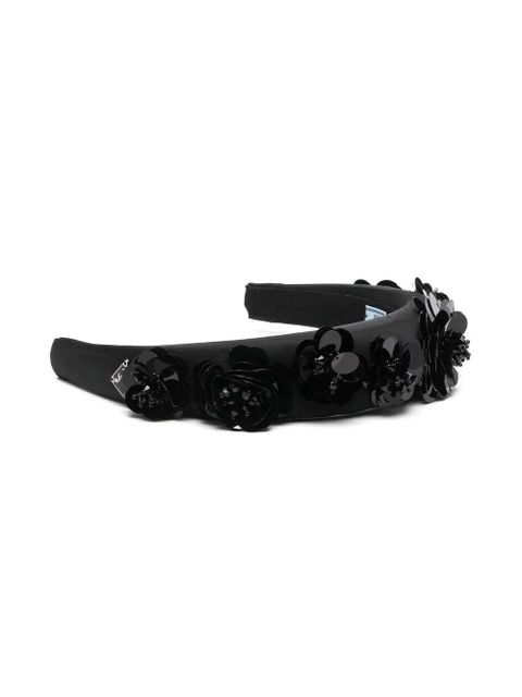 Prada floral-embellished hairband - Black - zdjęcie produktu nr 2