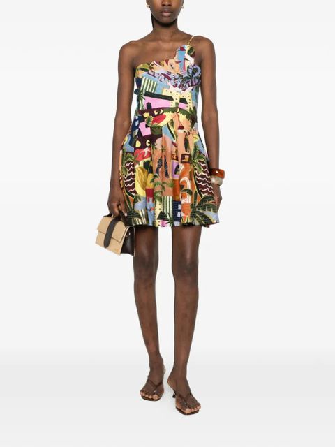 FARM Rio graphic-print bow-detail dress - Blue - zdjęcie produktu nr 2