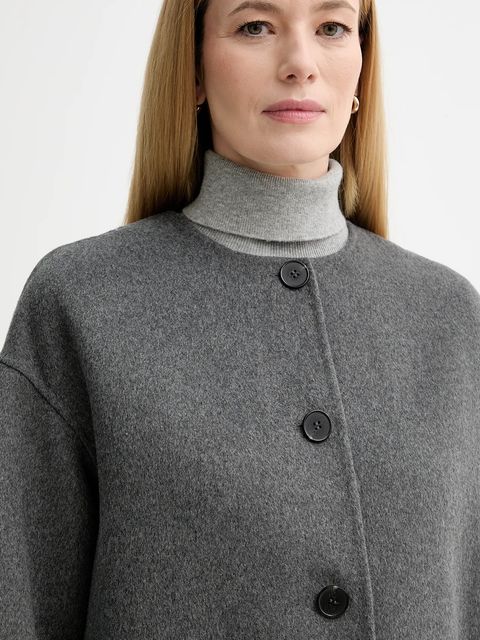 Marc O'Polo płaszcz z dodatkiem wełny kolor szary 600024370013