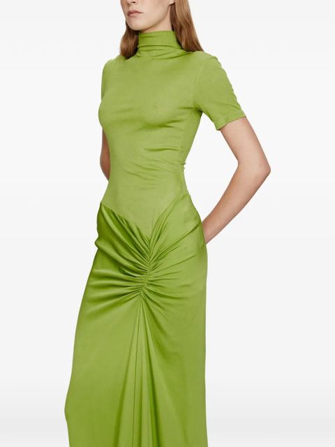 Christopher Esber Fusion Ruched Tee high neckline dress - Green