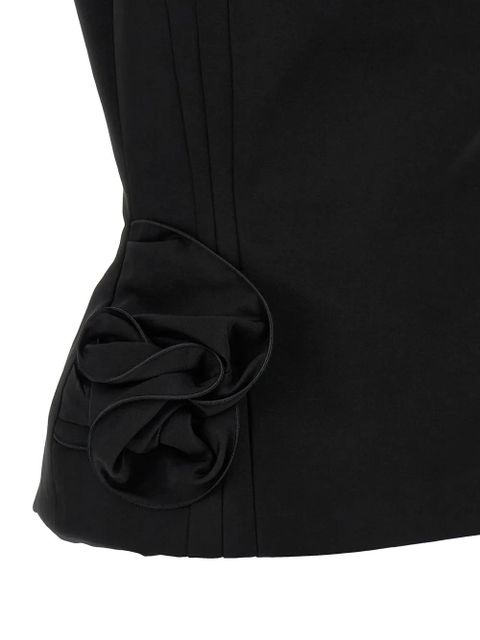Magda Butrym floral-ruffle sleeveless top - Black