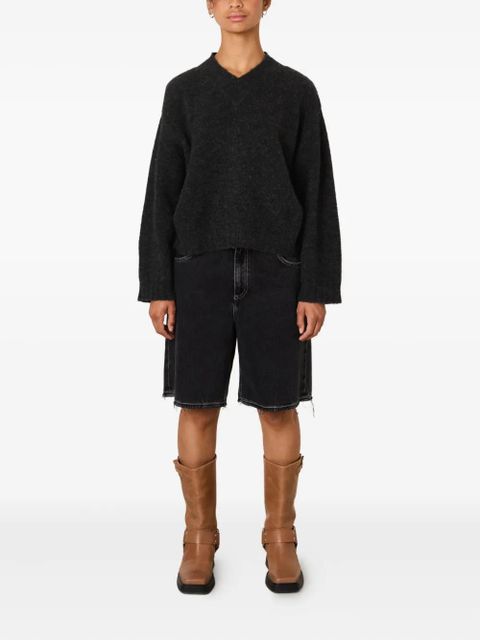 American Vintage East v-neck ribbed sweater - Grey - zdjęcie produktu nr 2