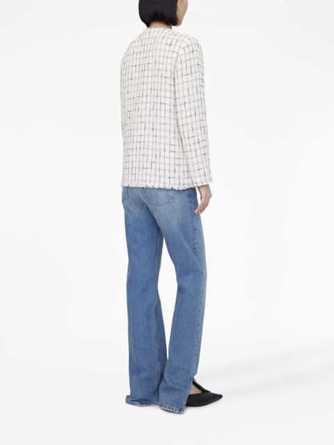 ANINE BING Janet plaid tweed jacket - White