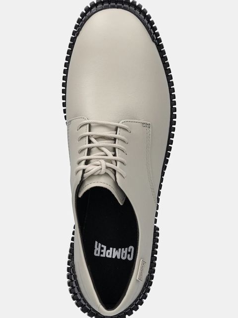 Camper półbuty skórzane Pix damskie kolor beżowy na płaskim obcasie K201851-003