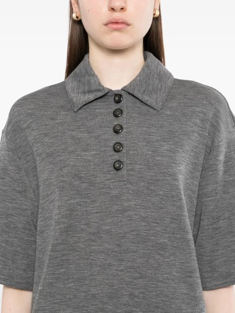 Róhe knitted polo top - Grey