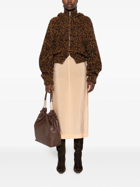 Nanushka hooded knitted jacket - Brown - zdjęcie produktu nr 2