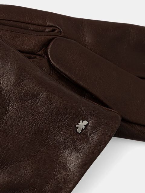 Weekend Max Mara rękawiczki skórzane SENAPESHORT damskie kolor brązowy 2525566035600 - zdjęcie produktu nr 2