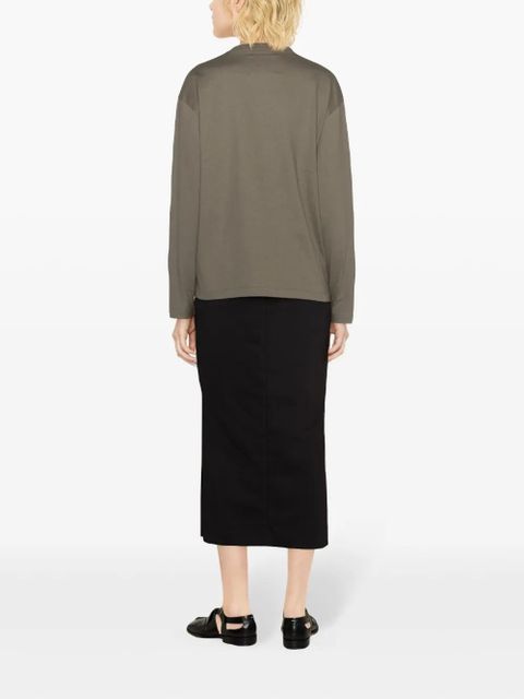 Jil Sander logo-print long sleeve T-shirt - Green