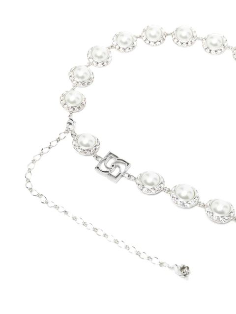 Magda Butrym pearl-crystal chain belt - Silver - zdjęcie produktu nr 1