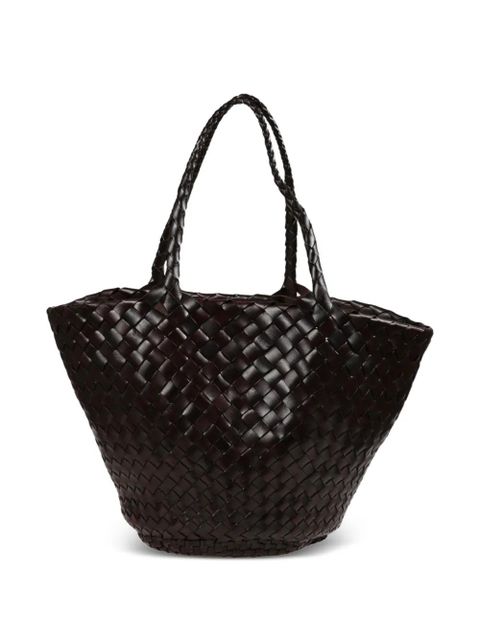 DRAGON DIFFUSION Egola woven top handle tote bag - Brown - zdjęcie produktu nr 1