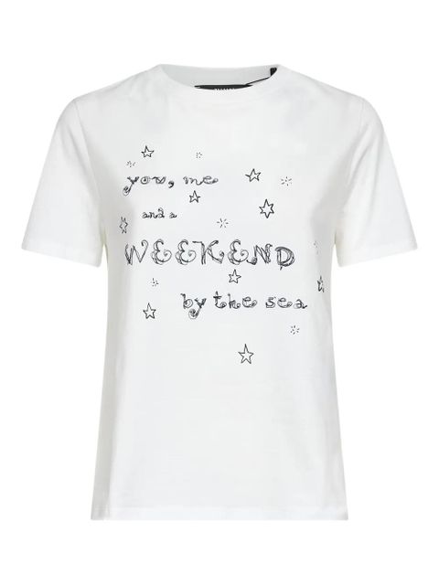 Weekend Max Mara lettering-print cotton t-shirt - White - zdjęcie produktu nr 1