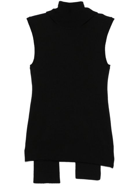 TOTEME scarf-detailing sleeveless top - Black - zdjęcie produktu nr 1