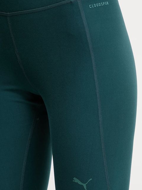 Puma legginsy treningowe kolor zielony gładkie 527452