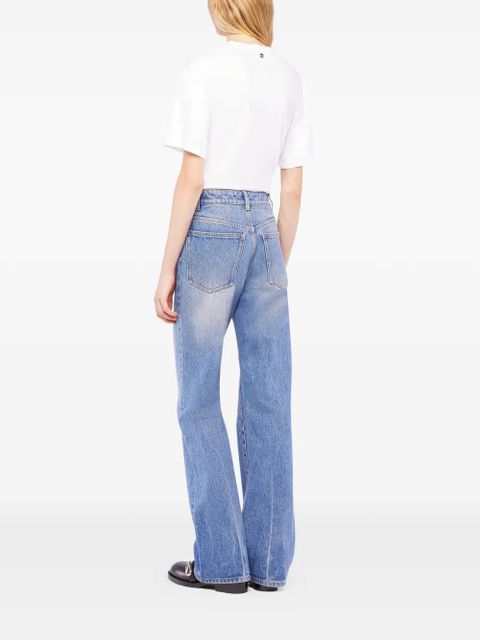 Rabanne printed piercing cotton t-shirt - White