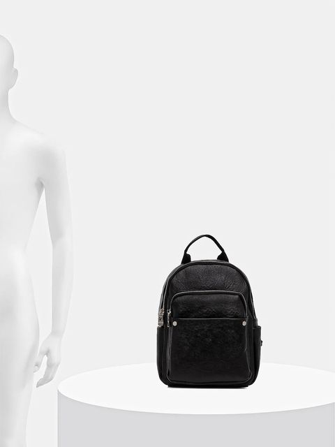 Answear.LAB plecak skórzany damski kolor czarny mały gładki