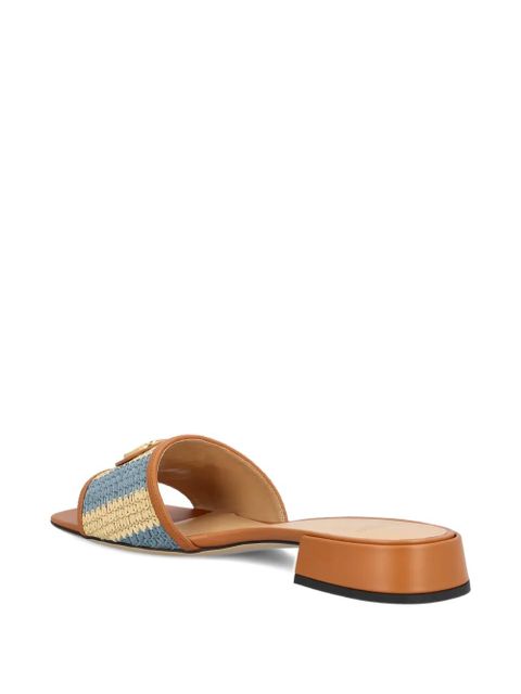 Valentino Garavani logo-embellished woven sandals - Neutrals