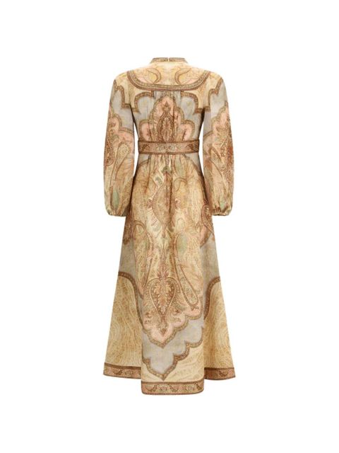 ZIMMERMANN Wanderlust plunge paisley midi dress - Neutrals - zdjęcie produktu nr 2
