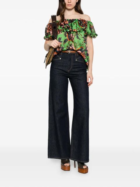 ETRO ruffled floral-print blouse - Green - zdjęcie produktu nr 2