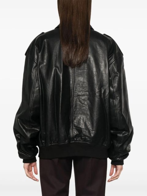 The Frankie Shop Viper leather jacket - Black