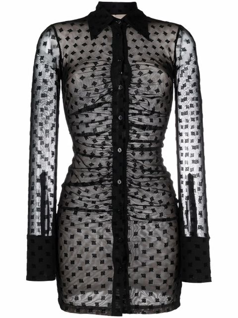 MISBHV logo-print shirt dress - Black