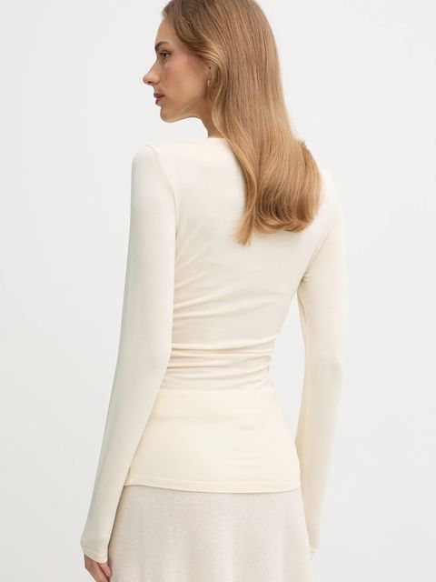 United Colors of Benetton longsleeve kolor beżowy 37UKD10BA - zdjęcie produktu nr 2