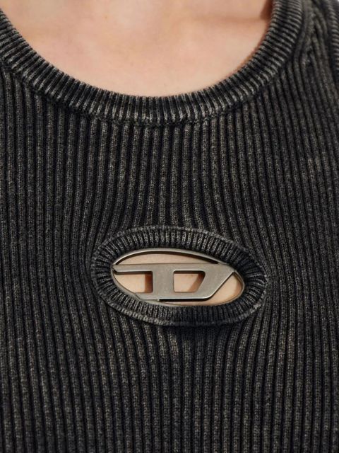 Diesel M-Anchorage logo-plaque ribbed mini dress - Grey